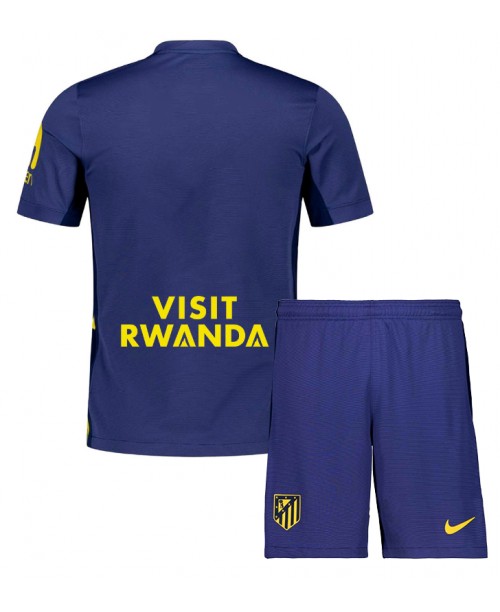 Günstige Atletico Madrid Auswärts Trikotsatzt Kinder 2025-26 Kurzarm (+ Kurze Hosen)